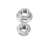 Hexagon Flange Nut M2.5 M3 M4 M5 M6 M8 M10 M12 M16 M20 304/316 Stainless Steel Hex Head Serrated Spinlock Lock Nuts(316 with teeth,M5-20pcs)