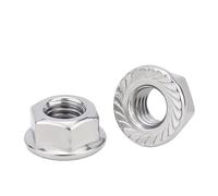 Hexagon Flange Nut M2.5 M3 M4 M5 M6 M8 M10 M12 M16 M20 304/316 Stainless Steel Hex Head Serrated Spinlock Lock Nuts(304 with teeth,M5-20pcs)