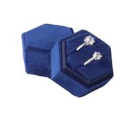 Hexagon Flannel Ring Box Colorful Spot Jewelry Package Display For Wedding Confession Packaging for Proposal, Wedding(Color 11)