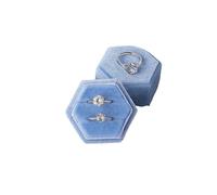 Hexagon Flannel Ring Box Colorful Spot Jewelry Package Display For Wedding Confession Packaging for Proposal, Wedding(Color 10)