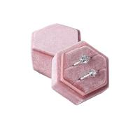 Hexagon Flannel Ring Box Colorful Spot Jewelry Package Display For Wedding Confession Packaging for Proposal, Wedding(Color 14)
