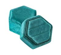 Hexagon Flannel Ring Box Colorful Spot Jewelry Package Display For Wedding Confession Packaging for Proposal, Wedding(Color 07)