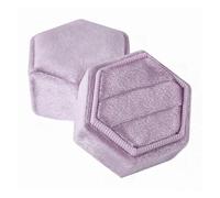 Hexagon Flannel Ring Box Colorful Spot Jewelry Package Display For Wedding Confession Packaging for Proposal, Wedding(Color 19)