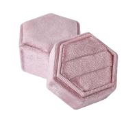 Hexagon Flannel Ring Box Colorful Spot Jewelry Package Display For Wedding Confession Packaging for Proposal, Wedding(Color 12)