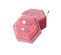 Hexagon Flannel Ring Box Colorful Spot Jewelry Package Display For Wedding Confession Packaging for Proposal, Wedding(Color 13)