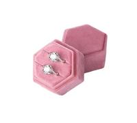 Hexagon Flannel Ring Box Colorful Spot Jewelry Package Display For Wedding Confession Packaging for Proposal, Wedding(Color 15)