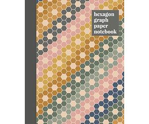 Hexagon Graph Paper Notebook: Hexagonal Grid Paper Journal for Design and Drafting | English Paper Piecing Quilt Flower Pattern Cover Design in Earthy Pastel Colors