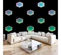 Hexagon Green Mural Wallpaper 3D Effect Geometric Cartoon Non-Woven Self-Adhesive Wallpaper Removable Large Photo Sticker TV Background Wall Decor for Living Room Bedroom 250x175 cm