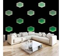 Hexagon Green Wall Mural 3D Effect Geometric Cartoon Non-Woven Self-Adhesive Wallpaper Living Room Bedroom Home Decor TV Background Large Art Wall Painting 150x100 cm