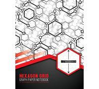 Hexagon Grid Graph Paper Notebook: Red 1/2" Inch / Half Inch Small Hexagonal Grid 8.5" x 11" US Letter Note Book for Organic Chemistry and Biochemistry