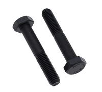 Hexagon Head Bolts With Shank M10X90 (Pack of 2) Hex Bolts Not Fully Threaded Bolt Class 10.9 High Tensile Alloy Steel Black Mechanical Hex Screws Certified Standard DIN931 (10mm x 90mm)