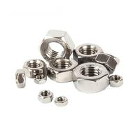 Hexagon Hex Nuts M1 M1.2 M1.4 M1.6 M2 M2.5 M3 M3.5 M4 M5 M6 M8 M10 M12 M14 M16 M18 M20 Hex Nut 304 Stainless Steel DIN934(M3 x 50Pcs)