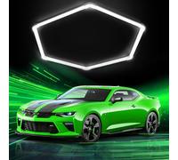 Hexagon LED Garage Ceiling Light, 6Pack Tube Lights, 1 Grids Super Bright 48W 6500K Car Detailing Linkable Ceiling LED Shop Lights for Garage Warehouse Workshop Gym Basement Car Care Wash Room (1-Hex)