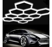 Hexagon LED Garage Light Honeycomb Lights High Brightness Basement Low Energy Consumption High Brightness for Warehouse Workshop Gym Basement Car Care Wash Room 11 HEX