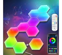 Hexagon Light Panels for Home Decor, Smart APP Control RGB LED Wall Lights with Music Sync, Modular Design RGBIC Technology Lighting Panels for