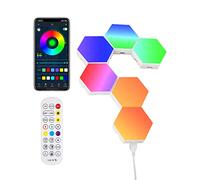 Hexagon Lights Gaming,6 Pack RGB Led Hex Light Panels,Hexagon Smart Wall Lights,DIY Geometry RGB Room Lights,LED Light Panels Gaming Lights for Wall Music Sync,for Room Bar Decor Gaming Setup Bedroom