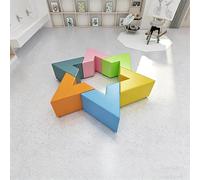 Hexagon Modular Stool Set - Colorful Interlocking Seating for Kids Playroom, Classroom & Office Collaborative Space (Set of 5)