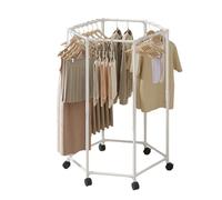 Hexagon Roting Hanger - Foldable Drying Organizer, Compact Laundry Rack | Lightweight Frame Holds Towels on Covers, Vertical Storage Rack for Living Room