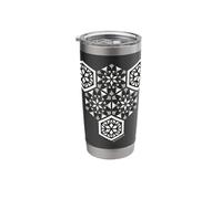 Hexagon Sacred Geometry Dotwork Mandala Tattoo Stainless Steel Insulated Tumbler
