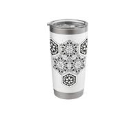 Hexagon Sacred Geometry Dotwork Mandala Tattoo Stainless Steel Insulated Tumbler