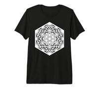 Hexagon Sacred Geometry Geometric Pattern Mandala Premium T-Shirt