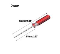 Hexagon Screwdriver Set 1.5mm-6mm with Flat Head Hex Magnetic Tip, for Precision Hand Tool for Electronics Repair, 7-Piece Steel Screwdrivers in Silver + Red