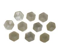 Hexagon Shape Cube Effect Buttons Pack of 10 (15mm, Ivory)