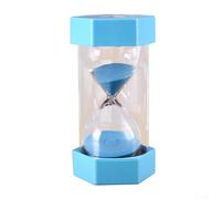 Hexagon Shaped 5 Minute Sand Timer Safe and Portable Hourglass Sand Clock for Various Activities (Blue 5 Minute)