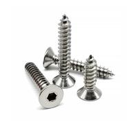 Hexagon socket countersunk self-tapping wood screws, M2, M2.3, M2.6, M3, M4, M5, M6, A2-70 grade, 304 stainless steel.(18mm,10pcs M5)