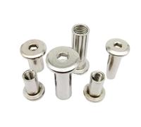 Hexagon socket head cap screw 5-10pcs M3 M4 M5 m6 m8 304 Stainless Steel Large Flat Hex socket Furniture Rivet nut Connector Insert Joint Sleeve Cap Nut screw(M6 5PCS,X45mm(L))