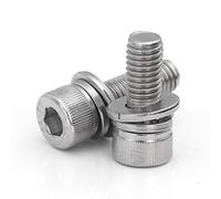 Hexagon Socket Screw and Nut Set, 304 Steel Cup Head Hexagon Socket Screw with Flat Washer, M6 M8 Multiple Sizes, Pack of 5-20 Pcs(M8*50 (5 Pcs))