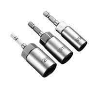 Hexagon Socket Set, 3-Piece Hex Head Drill Adapter Kit, High-Strength Power Hand Tool for Machinery Assembly, Automotive Repair, Maintenance, and Replacement Applications