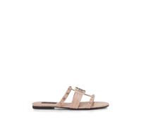 Hexagon Star-Detail Flat Sandals - female - Philipp Plein - Sliders - Beige - 4 UK - Shoes 4 UK