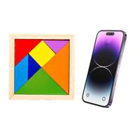 Hexagon Tangram Puzzle Blocks - 4.52 Inch Wooden Shape Pattern Puzzle, Challenging Brainteaser Game | Educational Geometry Toys STEM Activity Cognitive Skill Development