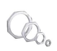 Hexagon Thin Lock Nuts, Hex Lock Nut Pipe Fitting M22 Pitch 1mm-1.5mm Metric Female 304 Stainless Steel 10 Pcs(M22x1mm(S26 H4))