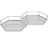 Hexagon Trays - Set of 2 - Silver