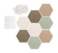 Hexagon Wall Pin Boards - Aesthetic Home Decor, Picture Panel with Photo Display, Acoustic Board with DIY Craft Use, Decorative Wall Set, Creative Organizer Display Panels for Bedroom Living Office