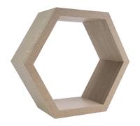Hexagon Wall Shelf Wall Board Hanging Shelf Decor CD Books Wood Look White Gray