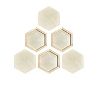 Hexagon Wood Canvas for Crafts, Framed Wooden Panel Boards for Painting (8x9 in,6 Pack)
