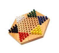 Hexagon Wood Educational Board Chinese Checkers Set Intelligent Game Pieces Strategy Chess Party Favors for Kids Children
