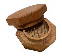 Hexagon Wood Food Spice Herb Grinder Wooden 2.5 inch
