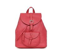 Hexagona Women's Paris Voyages Collection-Red-in Supple Fat Cowhide Leather-2 Straps and 1 Non-Adjustable Handle-Backpack Handbag-Shoulder Bag, Taille Unique