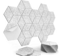 Hexagonal Acoustic Foam Panels, 30x26cm, Self-Adhesive, Grey