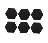 Hexagonal Acoustic Panel Tiles 6pcs Black Polyurethane