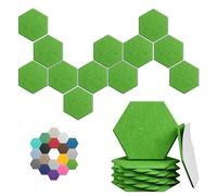 Hexagonal Acoustic Panels-12 Pack High-Density Sound Absorbing Panels 12"X10"X0.4" for Enhanced Noise Reduction, DIY Design, Idea for Studios, Offices, and Home Theaters(Lush Green)