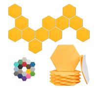 Hexagonal Acoustic Panels-12 Pack High-Density Sound Absorbing Panels 12"X10"X0.4" for Enhanced Noise Reduction, DIY Design, Idea for Studios, Offices, and Home Theaters(Orange)