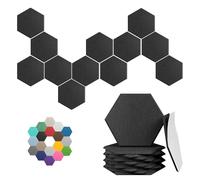 Hexagonal Acoustic Panels-18 Pack High-Density Sound Absorbing Panels 12"X10"X0.4" for Enhanced Noise Reduction, DIY Design, Idea for Studios, Offices, and Home Theaters(Black)