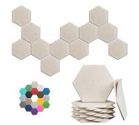 Hexagonal Acoustic Tiles 18-Pack - Dense Sound-Absorbing Panels, Effective Echo Reduction for Recording Studios, Workspaces, and Home Theaters, 12x10x0.4 Inches(Light Camel)