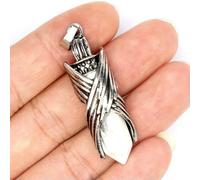 Hexagonal Angel Wing Pendant Natural Crystal Gemstone Bead Point -Howlite
