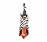 Hexagonal Angel Wing Pendant Natural Crystal Gemstone Bead Point -Red Jasper